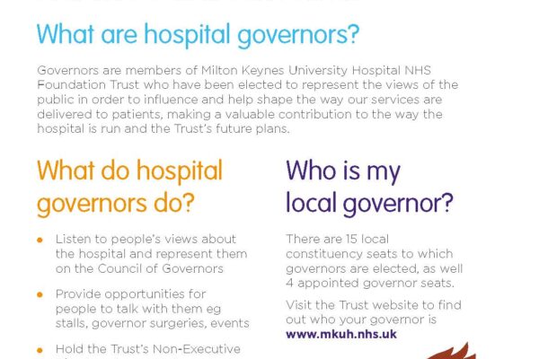 Poster for Milton Keynes University Hospital Governors